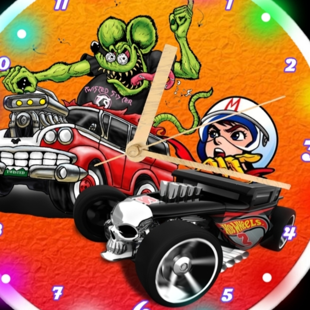 Kids Toy Car Clock - Red and Black
